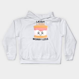 Laugh S'More Worry Less - Smiling Marshmallow Face Kids Hoodie